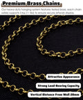 Picture Rail Hanging System Brass Kit For Gallery Art Display With Heavy Duty Wall Hardware For Paintings Photos Canvas: brass chains close-up
