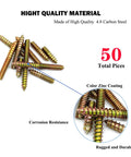 50 Pack Assorted Hanger Bolts Kit With Six Lengths Including 5/32-32 Thread, corrosion-resistant carbon steel