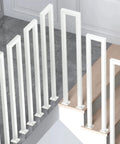 Rock Solid Two Foot White U Shaped Safety Guardrail With Decorative Cover and Non Slip Grip For Indoor Or Outdoor Steps Built Tough Galvanized Steel on stairs