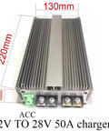 Beefy Dc Dc Ev Charger Boost Converter Step Up Power Module with heat sink, 12V to 28V, 50A, heavy-duty design.