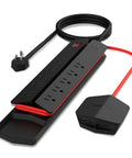 Detachable Magnetic Mount Surge Protector Power Center with 10 AC Outlets 2 USB A Ports and 1 USB C Port 20W Fast Charge, coiled cord