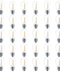 30 Pack S14 Edison String Light Bulbs For Outdoor Use 1 Watt Replacement LED Filament Bulbs Shatterproof E26 Medium Base 2200K