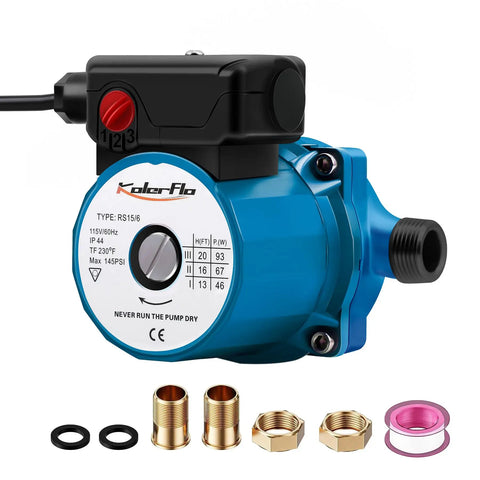 115V Water Recirculating Pump For Home Water Heater System Three Speed Control Three Quarter Inch Inlet And Outlet Aluminum Housing