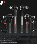 Front Tie Rod End Replacement Kit for Dodge Ram 1500 2000 2001 2500 2000 to 2002 and 3500 2000 to 2002 RWD, Includes Inner and Outer Ends, Fixes Uneven Tire Wear and Steering Play. Black steel tie rod ends and adjusting sleeves, 6-piece set