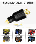 Heavy Duty L14-30P Generator Adapter Cord Makes It Easy To Run Four Household Outlets From Your 30 Amp Generator With Dust Caps