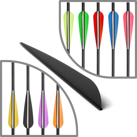 4 Inch Plastic Fletching Vanes For DIY Archery Arrows 50 Pack Black High Durability TPU Vane Set For Quick Smooth Flights