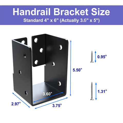 Concealed Joist Hanger Bracket Set, 4 Pack, 201 Stainless Steel, 4x6 Joist Brackets With Screws For Railing, Wood Posts, Beams, Fences, And Handrails Built Tough For Outdoor Use