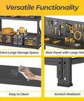 Heavy Duty Rolling Workbench Tool Cart With Bulletproof Steel Shelves Built Like A Tank For Zero Wobble Hardcore Garage Organization Hella Sturdy welding station with large storage and easy cleaning.