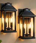 Rock Solid Solar Porch Light Outside With Smart Motion Sensor And Dusk To Dawn Auto Switch For Waterproof Garage Yard Gate And Front Door Security Zero Hassle Upkeep Outdoor Pathway Lamp, black lantern style.