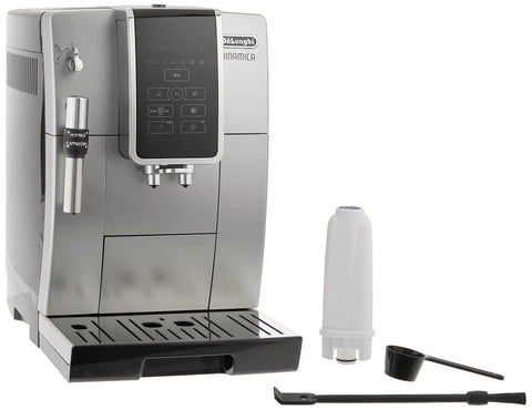 Dinamica Fully Automatic Coffee And Espresso Machine With Premium Adjustable Frother And Iced Coffee Recipe Stainless Steel Finish