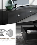 4 Pack Satin Brushed Nickel Round Mushroom Cabinet Knobs For Kitchen Bath And Closet Cabinets With On Trend Satin Finish And Easy Install Hardware Durable Zinc Alloy on black cabinet