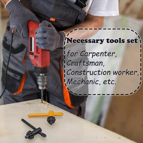 Must Have Drill Chuck Key Wrench Set For Quick Bit Swaps, Long Handle Leverage For Easy Tightening And Loosening, Fits Most Electric Drills, 5 Size Diameters From 1/4 Inch To 3/4 Inch, Durable Clamping Tool