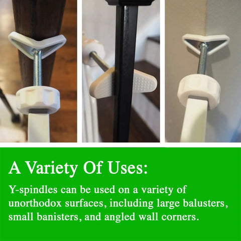 Extra Long Banister Adapter Y Spindle Rods 8mm for Stair Gates on banisters, railings, and corners