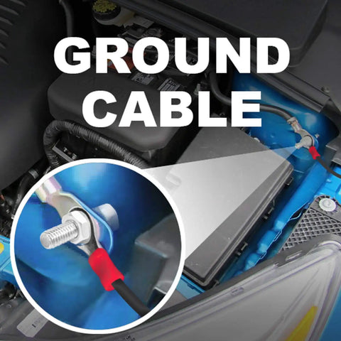 8 Gauge Car Amplifier Wiring Kit ground cable installation in vehicle engine bay