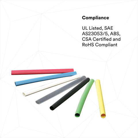 Heat Shrink Tubing FP301 Black Assorted Kit With 102 Flexible Polyolefin Tubes, colorful tube selection on white background