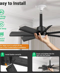 Two In One Socket Fan Light With Remote, 28 Inch Ceiling Fan Delivers 4000 Lumens, 3000K To 6500K Color Temperature, Three Color Options, Six Speeds, Fits E26 And E27 Bases, Screw In Ceiling Fan For Living Room And Kitchen, Black installed view