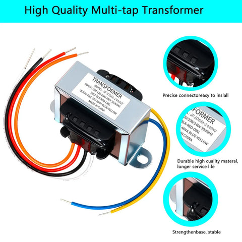 24V 40VA HVAC Control Transformer With Multi Tap Isolation Primary 120 208 240V Secondary 24V Foot Mount Replacement