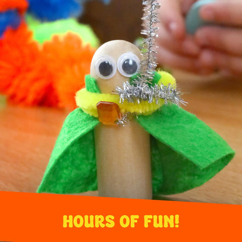 Felt and pipe cleaner figure from DIY Arts And Crafts Starter Kit Mega Box With Pounds Of Craft Supplies For Kids Ages Four Through Twelve.