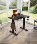 Kingant Standing Desk 35X20 Inch Electric Height Adjustable Computer Desk With Quiet Smooth Lift Motor And Easy Control Panel in home office setting.
