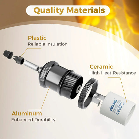 E26 Vintage Lamp Socket for Edison Pendant Lights, Old School Industrial Hanging Lamp Holder showing plastic, aluminum, ceramic materials.