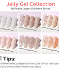 Rubber Base Gel For Nails Soak Off UV LED HEMA Free Clear Sheer Gel Nail Polish Kit 6 Pack 10ml nail sample layers display