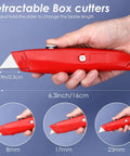 12 Pcs Retractable Professional Box Cutters Heavy Duty Aluminum Alloy Utility Knife Set With Three Color Options Blue Red Magenta For Warehouse Office Home DIY Projects, red cutter with adjustable blade