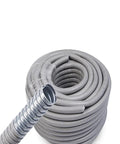 PVC Coated Flexible Metal Conduit For Indoor Outdoor Wiring Jobs Built Like A Tank To Shield Your Cables, 32 Feet Gray Tubing