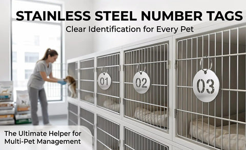 50 Pack Round Metal Key Tags 1 To 50 Stainless Steel ID Tags With Hole For Key Boxes Cabinets And Organization in pet cages