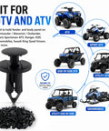 Rock Solid Hella Tough 100PCS UTV ATV Fender Clips Push Pin Body Fastener Rivets Universal 8MM Heavy Duty Nylon Replacement Kit with clips and vehicles