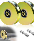 2-pack 6-inch solid steel V-groove wheels with dual sealed bearings and mounting screws