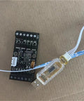 Plug And Play PLC Transistor Output Module With Six In And Four Out FX1N10MT Style Industrial Control Board DC 10 To 28 Volt Power Supply Includes Program Cable For Quick Setup And Reliable Automation, black PCB with USB cable