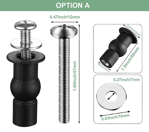 Rust Resistant Universal Toilet Seat Bolts And Nuts Kit With Brass Thread Inserts For Easy DIY Install featuring stainless bolts and rubber nuts