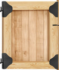 Fence Gate Kit With Gate Latch And Beefy Hinges 90 Degree Right Angle Brackets Anti Sag Gate Hardware in use on wooden gate