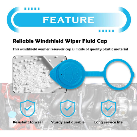 Image of Blue Windshield Washer Fluid Cap Replacement 38513 SC4 672 Fits Acura ILX Honda Civic Hybrid Accord