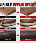 Visible repair results of Heavy Duty Contact Cement Adhesive With Brush for wood, shoe, and leather surfaces.