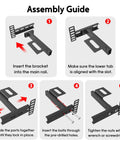 Assembly guide for Adjustable Headboard Brackets For Metal Bed Frame Extension Kit With Heavy Duty Gear Easy Hook Up Quick Install Fits Twin Full Queen King Beds Matte Black Finish Pair.