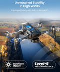 Dope 4K GPS Drone With 2 Axis Gimbal, Remote ID, 30FPS Cam, Follow Me flying over landscape with brushless motors