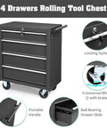 9 Drawer Rolling Tool Chest With Wheels And Lock Top Box With 5 Drawers And Bottom Cabinet With 4 Drawers Removable Design For Easy Split Use Heavy Duty Steel Storage For Workshop Garage Or Shop, 4-drawer steel chest