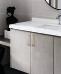 Bathroom view with cabinet showing 20 Pack 5 Inch Cabinet Pulls Square Champagne Bronze Zinc Alloy Hardware For Kitchen Cabinets