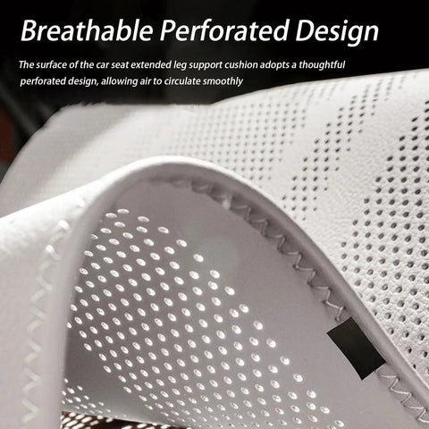 Upgrade Your Ride With This Brown Leather Car Seat Leg Extender Cushion Perfect For Mini Cooper Se Convertible John Cooper Works Electric Drivers Who Need Serious Thigh Support And Extra Legroom While Cruising Around, featuring a breathable perforated design for air circulation.