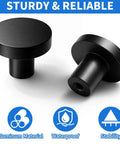 30 Pack Brushed Black Round Cabinet Knobs 1-1/4 Inch For Cabinet Doors And Drawers, Dope Sleek Modern Hardware close-up view