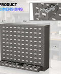 Front view of 100 Drawer Metal Storage Cabinet For Nuts Bolts And Tools, Heavy Duty Gray Parts Organizer With Drawer Bins And Shelves, Bolt And Nut Tool Storage Box, Hardware Organization Cabinet 33.9 W In X 9.1 D In X 33.3 H In.