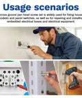 Man using cross groove pan head screws for electrical installation, 500-Piece Stainless Steel Nuts And Bolts Kit With Flat Washers And Phillips Pan Head Screws, M2 Metric Set In 6mm 8mm 12mm 16mm Lengths, Grab-And-Go Hardware For 3D Printers, Furniture, Electronics, And Automotive Projects.