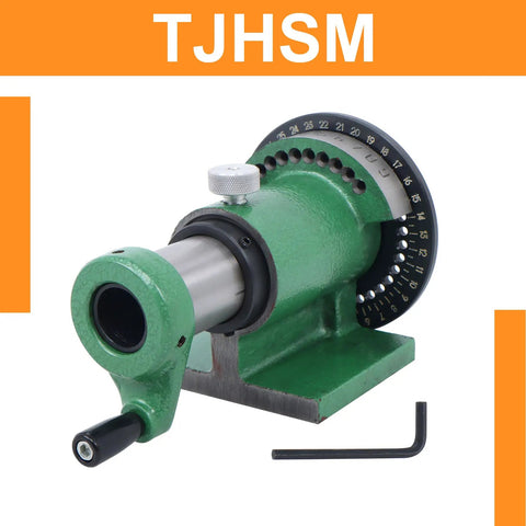 Precision Spin Indexing Fixture With 5C Collet Lathe Mount, green jig with dial for accurate metalworking and smooth operation.