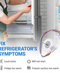 Beefy Build Evaporator Fan Motor For GE And Hotpoint Refrigerators Replacement WR60X10185 with wires, installed in refrigerator.
