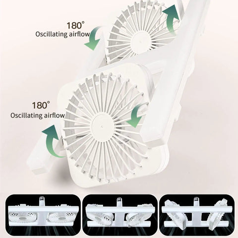 Socket Ceiling Fan, E27 Screw Base with Remote, Small Ceiling Fan with Ligh showing dual oscillating fans for effective airflow.