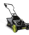 Cordless 24V Push Reel Lawn Mower With 360W Motor, 15 Inch Deck, Five Blade Razoreel System, 11.9 Gallon Grass Collection Bag, Quick Charge 4.0Ah Battery For Fast Power Up And Smooth Yard Cleanup on black finish