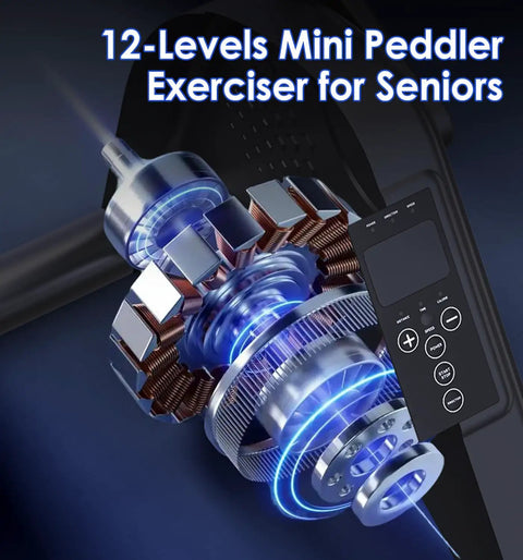 Compact Under Desk Pedal Exerciser For Seniors With 12 Level Electric Mini Bike And LCD Display motor mechanism detail