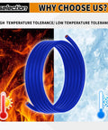 Blue silicone heater hose, 1/2 in ID, 5 ft long, reinforced high-temp coolant line