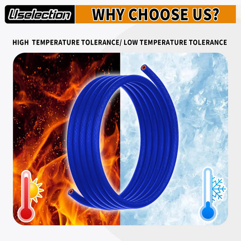 Blue silicone heater hose, 1/2 in ID, 5 ft long, reinforced high-temp coolant line